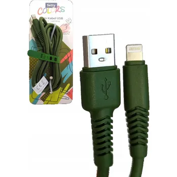 Datový kabel Kabel Setty USB - Apple Lightning 1,5 m zelený