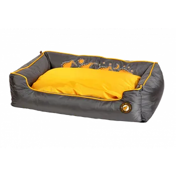 Pelíšek pro psa Pelech z ortopedické pěny - XL - Oranžová/Šedá