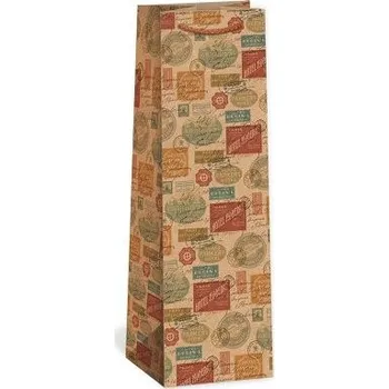 Dárková taška ARGUS Dárková papírová taška NATUR na víno T3N (11 x 36 cm) 07340135