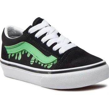 Chlapecká vycházková obuv VANS-UY Old Skool (Suede/Canvas) glow slime black/green Černá 30,5