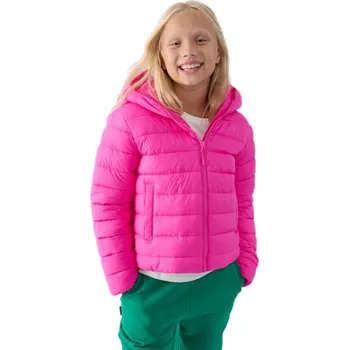 Dívčí bunda Dívčí bunda 4F JUNIOR-DOWN JACKET-JWAW24TDJAF449-55S-HOT PINK Růžová 158