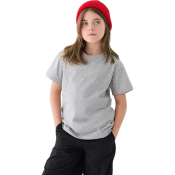 Dívčí oblečení Juniorské triko s krátkým rukávem 4F JUNIOR-TSHIRT 4FJWAW24TTSHU1802 M2186-12S-CREME Šedá 158