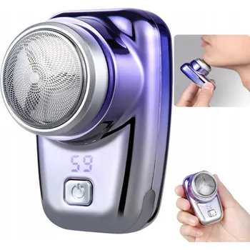 Mini holicí strojek Přenosný elektrický holicí strojek pro muže ČERNÝ