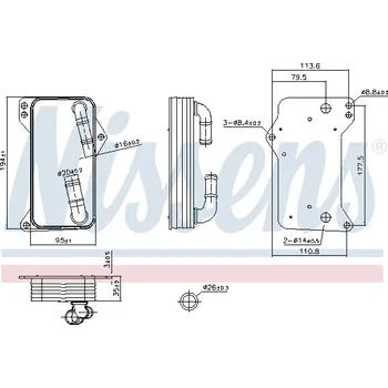 Chladič motoru Chladič oleje, automatická převodovka NISSENS (91505)