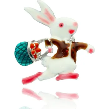 Brož Yvon Brož ve tvaru zajíčka s barevným smaltem