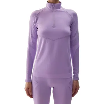 Pánská móda Dámská zateplená lyžařská mikina s 1/2 zipem 4F-SEAMLESS UNDERWEAR-WAW24USEAF160-52S-LIGHT VIOLET Fialová M/L