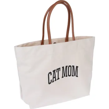 Nákupní taška TIAKI Plátěná nákupní taška 50 x 35 cm béžová/Cat Mom