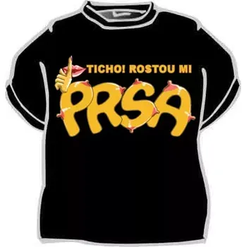 Dámské tričko Dámské vtipné tričko - Ticho! Rostou mi prsa XL černá