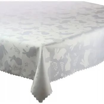 ubrus Ubrus Bílý Velikonoční Zajíček Odolný Proti Skvrnám 80x80 cm