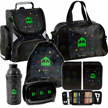 Školní batoh ŠKOLNÍ SADA PASO GAMING ŠKOLNÍ BATOŽÁK, PENÁL, TAŠKA NA LAHEV, SVAČINOVÝ BOX LAHEV NA PITÍ