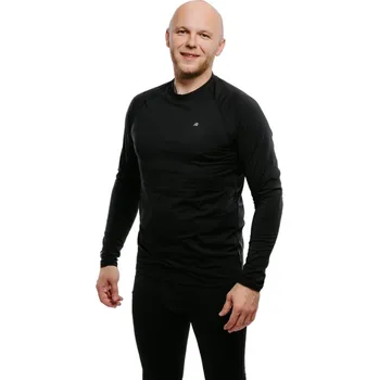 Pánské tričko Pánské triko s dlouhým rukávem AUTHORITY-WARMIE II M black plain Černá M