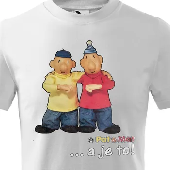 Dětské tričko Pat a Mat - A je to! - velikost 152, Barva Bílá