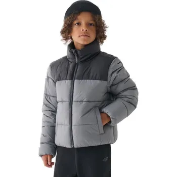 Dívčí bunda Chlapecká bunda 4F JUNIOR-DOWN JACKET-JWAW24TDJAM461-25S-GREY Šedá 152