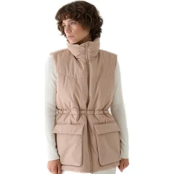 Dívčí bunda Dámská vesta 4F-VEST JACKET-WAW24TVJAF135-83S-BEIGE Béžová XS