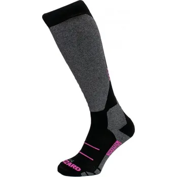 Juniorské lyžařské podkolenky (ponožky) BLIZZARD-Wool Sport Junior ski socks, black/pink Mix 27/29