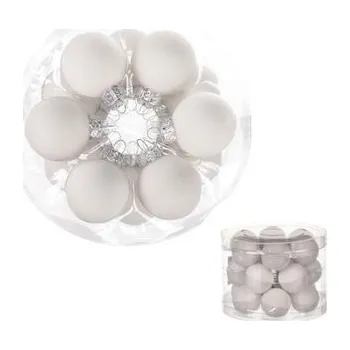 Vánoční dekorace Ozdoby skleněné, barva bílá, pr.4 cm, cena za 1 balení (18ks)