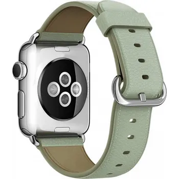 Příslušenství k chytrým hodinkám Kožený řemínek pro Apple Watch 38/40/41/42mm Barva: Světle Zelená