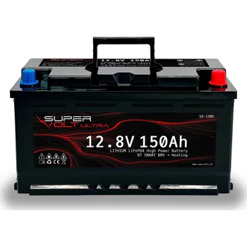 Záložní baterie SuperVolt 150Ah 12,8V Ultra Supervolt Ultra – 12,8V 150Ah – LifePO4 s Bluetooth a vyhříváním