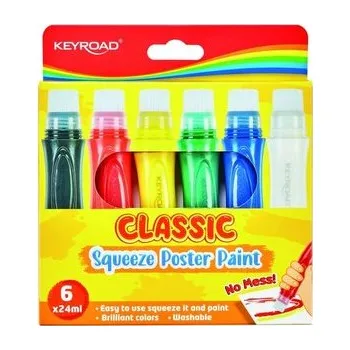 Set školních potřeb Farby plakatowe w piórze do wyciskania 6 kolorów (pl, 2000, KEYROAD)