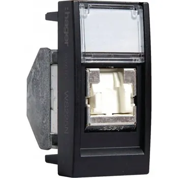 Elektrická zásuvka HAGER systo INFORMAČNÍ ZÁSUVKA S POPISOVACÍM POLEM 1x RJ45 kat. 6 STP 1M ČERNÁ WS225N
