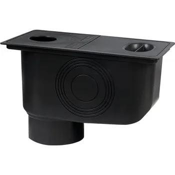 kanalizační vpusť Lapač střešních splavenin BIELBET 50-110 mm se spodním odtokem DN110 černý