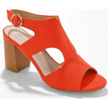 Dámské sandále Sandály na podpatku v dřevěném vzhledu oranžová 37