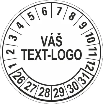 Samolepící etiketa Kontrolní štítek6 26-31 Váš text/logo samolepící PVC fólie arch 30 ks - 25 mm