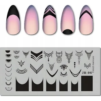 Přípravek na nehty Šablona na nehty pro razítkování Frezarkowo JR-96