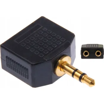 Audio kabel Adaptér PŘECHODKA JACK 3,5mm stereo zástrčka - 2x JACK 3,5mm stereo zásuvka