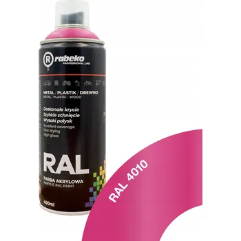 Barva ve spreji SPRAY barva Rabeko RAL 400ml RŮŽOVÁ lesklá RAL 4010