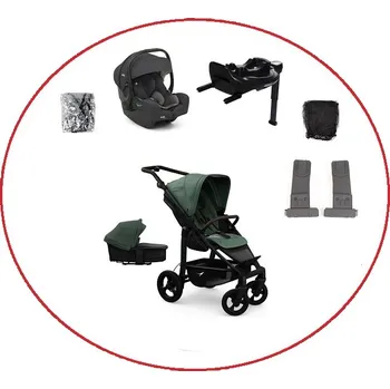 Kočárek Akční set TFK Mono4 combi pushchair + stroller seat - air chamber wheel unit Olive+ autosedačka + isofix base 360°