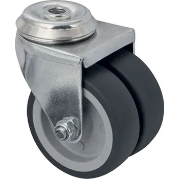 Nábytkové kování Walteco Kolečko přístrojové dvojité pr. 75mm, nosnost 100kg