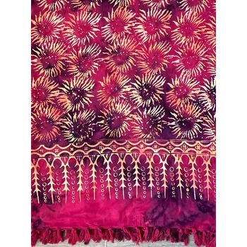 Šátek Sarong růžový s květy