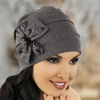 Čepice KRUMLOVANKA Dámská bavlněná čepice W-0173/C005 tmavě šedá