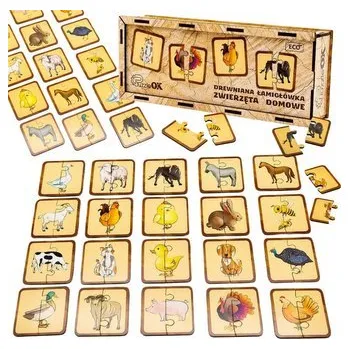 Dřevěná hračka Puzzle drewniane łamigłówka zwierzęta domowe (pl, 2000, PuzzleOK)
