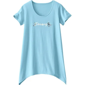 Asymetrické tričko s krátkými rukávy, tyrkysové tyrkysová 38/40