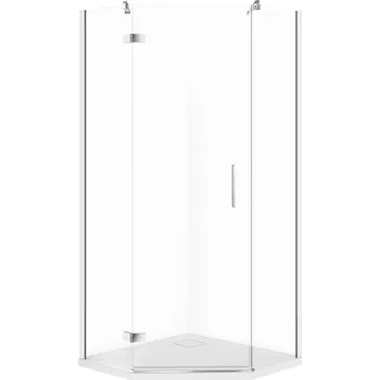 CERSANIT JOTA sprchový kout pětiúhelníkový levý chrom 90x90 se sprchovou vaničkou TAKO slim S601-164