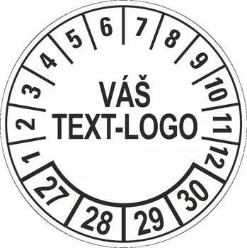 Samolepící etiketa Kontrolní štítek 27-30 Váš text/logo samolepící PVC fólie arch 10 ks - 40 mm
