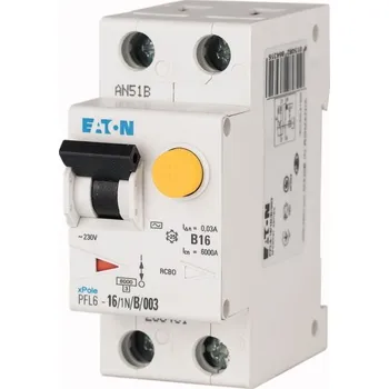 pojistka Eaton Elektrotechnika s.r.o. Chránič s nadproudovou ochranouPFL6-13/1N/B/003 1+N 6kA B 0.03A 13A AC 000286430