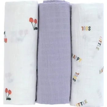 Přebalovací podložka LÄSSIG bavlněné pleny 85x85 cm Happy Fruits Cherry