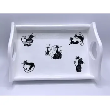 Podnos s vykrojeným srdcem Kočičí Svět 30 x 20 cm (Tác s kočkou, CARMANI, dárky s kočkami)