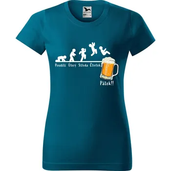 Dámské tričko DOBRÝ TRIKO Dámské tričko s potiskem Týden Barva: Petrolejová, Velikost: S