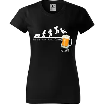 Dámské tričko DOBRÝ TRIKO Dámské tričko s potiskem Týden Barva: Černá, Velikost: 3XL