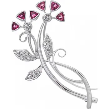 Brož Brož květina s turmalíny a brilianty