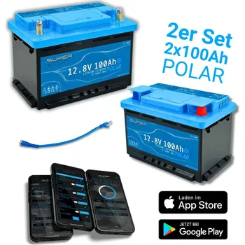Záložní baterie SuperVolt 200Ah 12,8V Polar set Supervolt POLAR LiFePO4 200ah 12,8V lithiová baterie s ohřívačem (2x SX100-P)