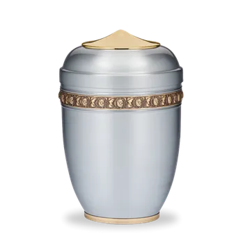 Smuteční dekorace Kovová urna Amara II - Modrá/Pásek
