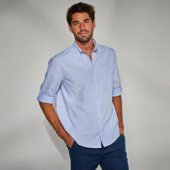 Dámská košile Proužkovaná košile s rukávy na ohrnutí nebeská modrá 45/46