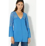 Blancheporte Tričko s knoflíčky a 3/4 rukávy modrá 56