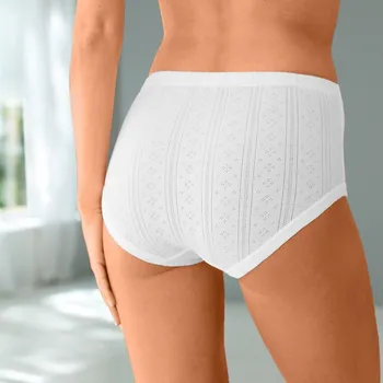 Dámské spodní prádlo Sada 4 kalhotek maxi z úpletu pointelle bílá 46/48