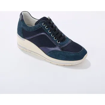 Dámské tenisky Kožené tenisky na klínové podrážce, kůže LWG modrá 41